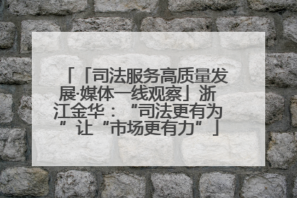 「司法服务高质量发展·媒体一线观察」浙江金华：“司法更有为”让“市场更有力”