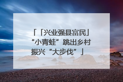 「兴业强县富民」“小青蛙”跳出乡村振兴“大步伐”