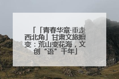 「青春华章·重走西北角」甘肃文旅嬗变：荒山变花海，文创“语”千年