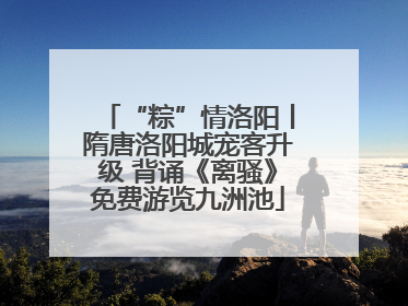 “粽”情洛阳丨隋唐洛阳城宠客升级 背诵《离骚》免费游览九洲池