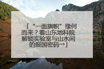 “一面旗帜”缘何而来？看山东地科院解锁实验室与山水间的报国密码→