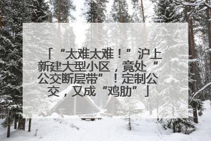 “太难太难！”沪上新建大型小区，竟处“公交断层带”！定制公交，又成“鸡肋”