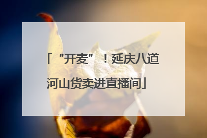 “开麦”！延庆八道河山货卖进直播间