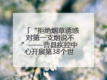 “拒绝烟草诱惑 对第一支烟说不”——曹县疾控中心开展第38个世界无烟日科普宣传活动