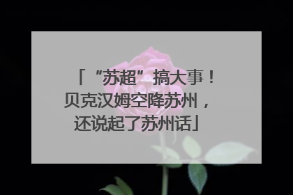 “苏超”搞大事！贝克汉姆空降苏州，还说起了苏州话