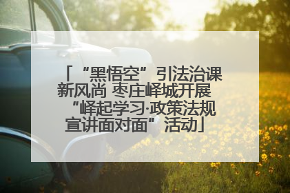 “黑悟空”引法治课新风尚 枣庄峄城开展“峄起学习·政策法规宣讲面对面”活动