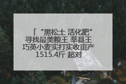 “黑松土 活化肥”寻找最美粮王 莘县王巧英小麦实打实收亩产1515.4斤 超对照田144斤！