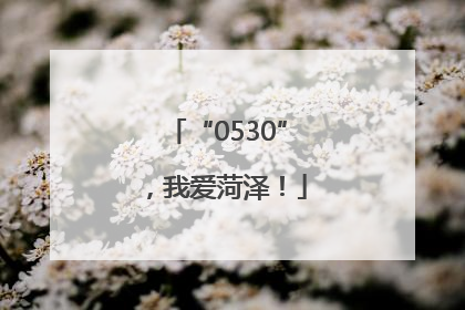 “0530”，我爱菏泽！