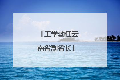 王学勤任云南省副省长