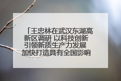 王忠林在武汉东湖高新区调研 以科技创新引领新质生产力发展 加快打造具有全国影响力的科技创新高地