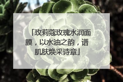 玫莉蔻玫瑰水润面膜，以水油之韵，谱肌肤焕采诗章