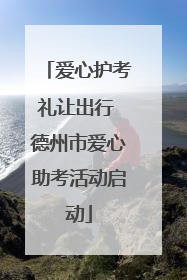 爱心护考礼让出行 德州市爱心助考活动启动