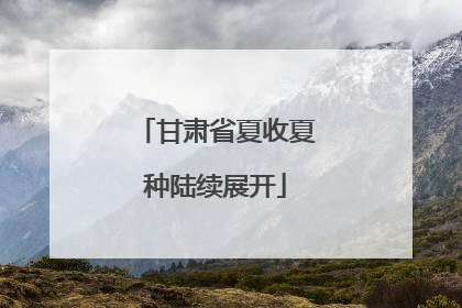 甘肃省夏收夏种陆续展开