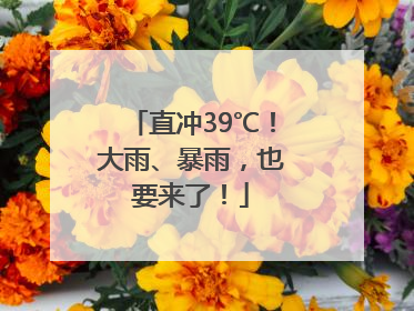 直冲39℃！大雨、暴雨，也要来了！