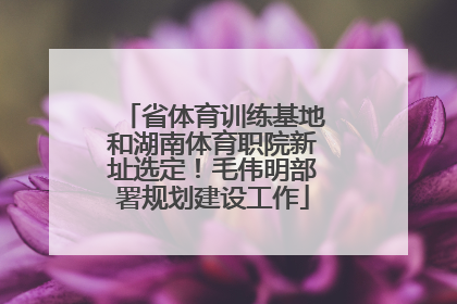 省体育训练基地和湖南体育职院新址选定！毛伟明部署规划建设工作