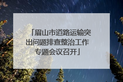 眉山市道路运输突出问题排查整治工作专题会议召开