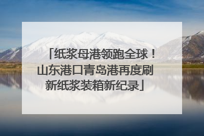 纸浆母港领跑全球！山东港口青岛港再度刷新纸浆装箱新纪录
