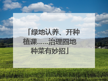 绿地认养、开种植课……治理圈地种菜有妙招