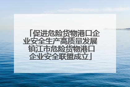 促进危险货物港口企业安全生产高质量发展 镇江市危险货物港口企业安全联盟成立