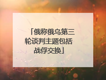 俄称俄乌第三轮谈判主题包括战俘交换