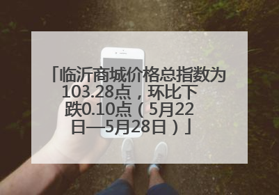 临沂商城价格总指数为103.28点，环比下跌0.10点（5月22日—5月28日）