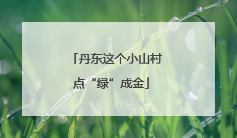 丹东这个小山村点“绿”成金