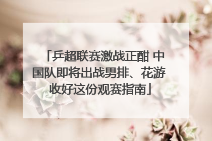 乒超联赛激战正酣 中国队即将出战男排、花游 收好这份观赛指南