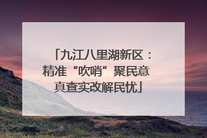 九江八里湖新区：精准“吹哨”聚民意 真查实改解民忧