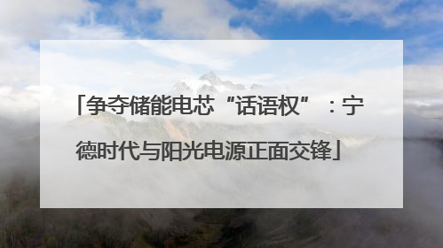 争夺储能电芯“话语权”：宁德时代与阳光电源正面交锋