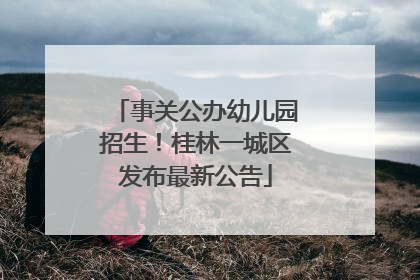 事关公办幼儿园招生！桂林一城区发布最新公告