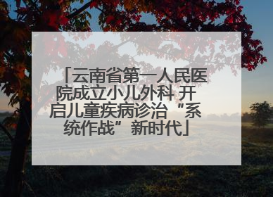 云南省第一人民医院成立小儿外科 开启儿童疾病诊治“系统作战”新时代