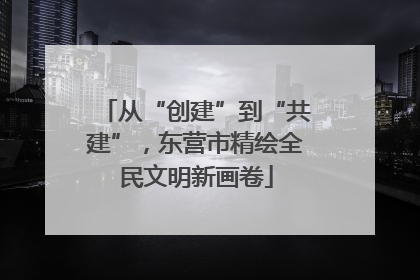 从“创建”到“共建”，东营市精绘全民文明新画卷