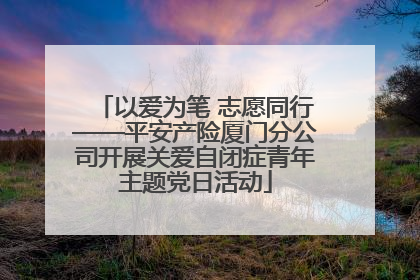 以爱为笔 志愿同行——平安产险厦门分公司开展关爱自闭症青年主题党日活动