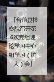 台前县检察院召开第6次党组理论学习中心组学习（扩大）会