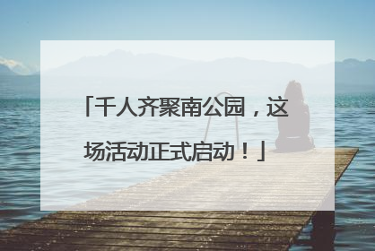 千人齐聚南公园，这场活动正式启动！