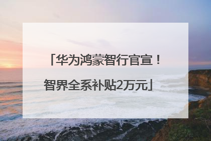 华为鸿蒙智行官宣！智界全系补贴2万元