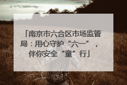 南京市六合区市场监管局：用心守护“六一”，伴你安全“童”行