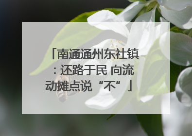南通通州东社镇：还路于民 向流动摊点说“不”