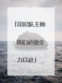 印尼队主帅：我们必须全力以赴