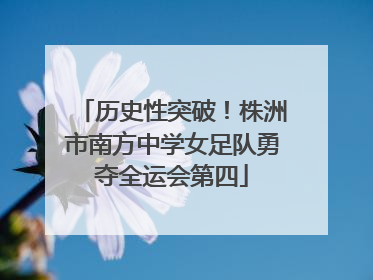 历史性突破！株洲市南方中学女足队勇夺全运会第四