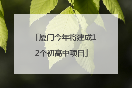 厦门今年将建成12个初高中项目