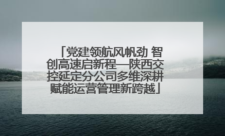 党建领航风帆劲 智创高速启新程—陕西交控延定分公司多维深耕赋能运营管理新跨越
