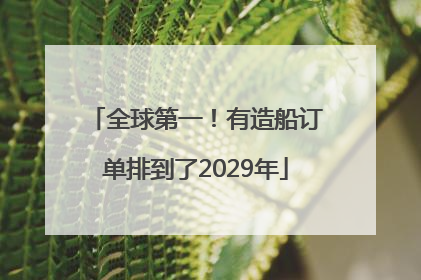 全球第一！有造船订单排到了2029年