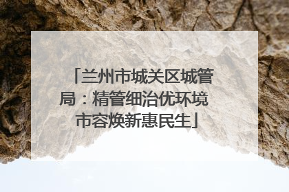 兰州市城关区城管局：精管细治优环境 市容焕新惠民生