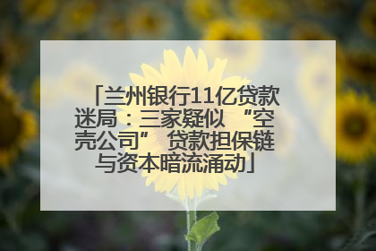 兰州银行11亿贷款迷局：三家疑似 “空壳公司” 贷款担保链与资本暗流涌动