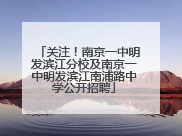 关注！南京一中明发滨江分校及南京一中明发滨江南浦路中学公开招聘