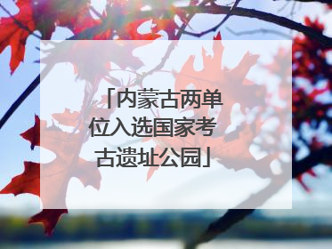 内蒙古两单位入选国家考古遗址公园