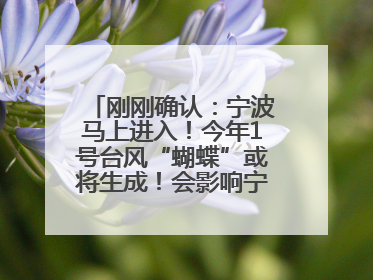 刚刚确认：宁波马上进入！今年1号台风“蝴蝶”或将生成！会影响宁波吗？