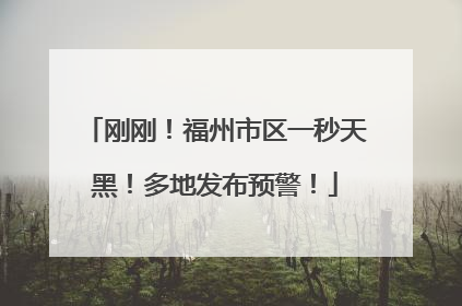 刚刚！福州市区一秒天黑！多地发布预警！