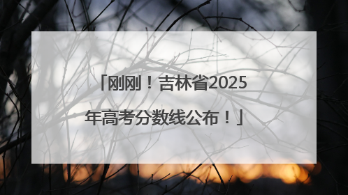刚刚！吉林省2025年高考分数线公布！